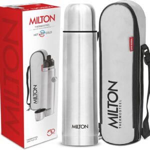 Milton Vacuum Flask for Hot Drink 1 Litre (34 oz), Stainless Steel Double Walled Insulated Water Bottle for 24 Hour Hot and Cold Drinks with Cover, Leak Proof, BPA Free, Thermosteel Flip Lid 1000 ml